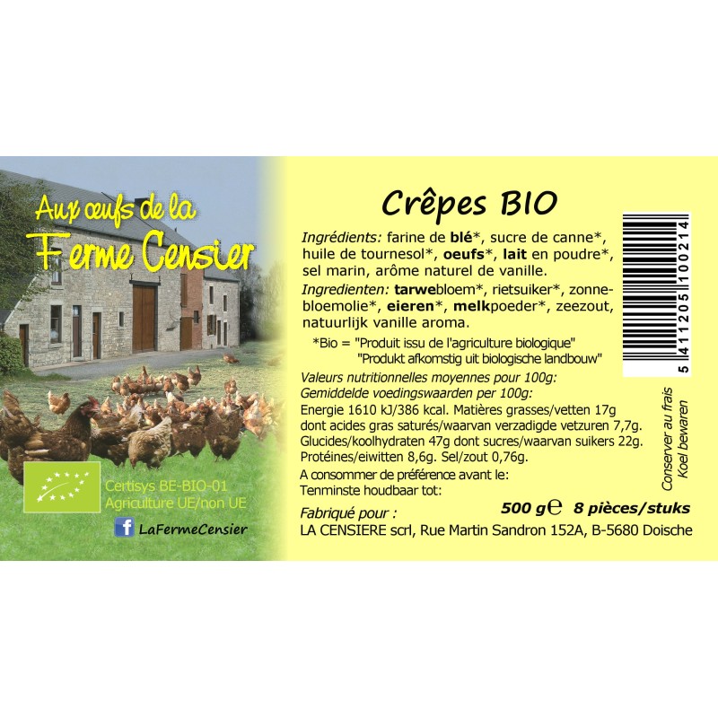 Crêpes de la Ferme Censier 8pc 500g