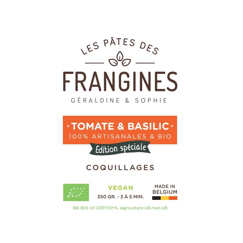 F006 Pâte Coquillage Tricol. Tomate Basilic Nature