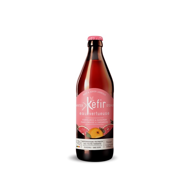 Eau Vert. KEFIR Pamplemousse Cardamome 33cl