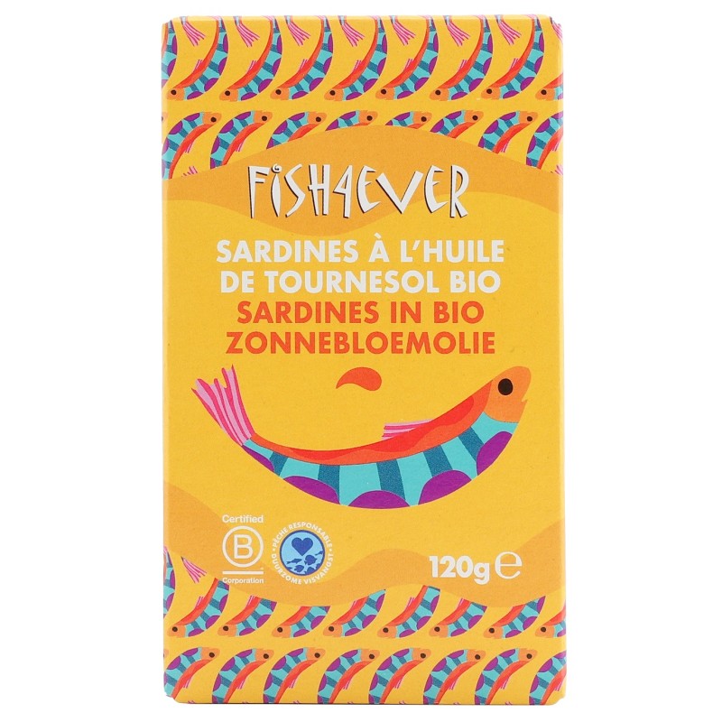 FISH4EVER Sardines entières huile tournesol 120g