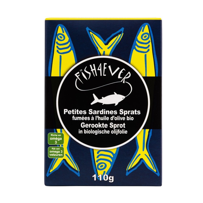 FISH4EVER Petites Sardines fumées H.olive 110g