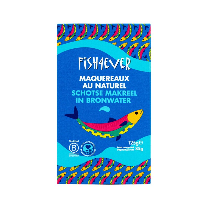 FISH4EVER Filets de maquereaux au naturel 125g