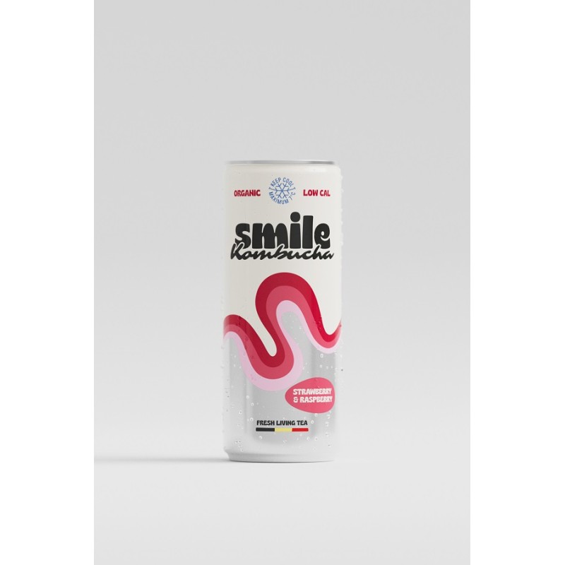 SMILE Kombucha STRAWBERRY & RASPBERRY canette